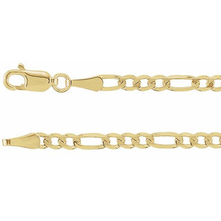 7 Inch Figaro Bracelet With Lobster Clasp 14K Yellow Gold Ch9 31940 P