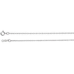 16-inch 1MM Rope Chain with Spring Ring - 14K White Gold