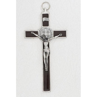 8 Inch Brown Enamel - Saint Benedict Cross Boxed