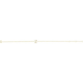 14K Yellow .06 CTW Natural Diamond Initial Z 6-7" Bracelet