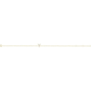 14K Yellow .04 CTW Natural Diamond Initial Y 6-7" Bracelet