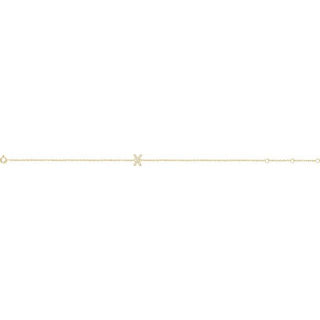 14K Yellow .04 CTW Natural Diamond Initial X 6-7" Bracelet