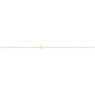 14K Yellow .06 CTW Natural Diamond Initial N 6-7" Bracelet