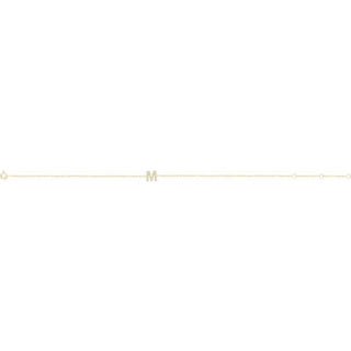14K Yellow .07 CTW Natural Diamond Initial M 6-7" Bracelet
