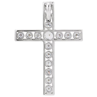 Platinum 3/4 CTW Natural Diamond Cross Pendant