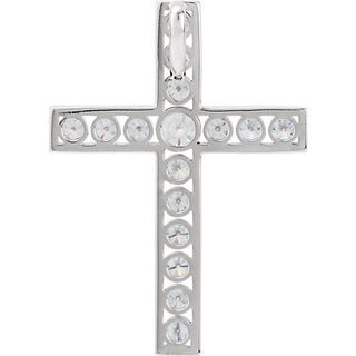 Platinum 1 CTW Natural Diamond Cross Pendant