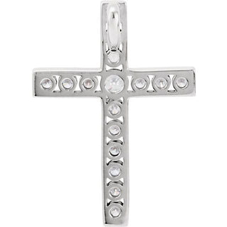 Platinum 1/2 CTW Natural Diamond Cross Pendant
