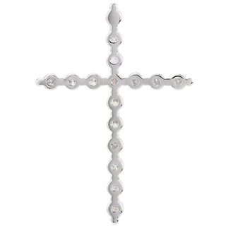 14K White 3/4 CTW Lab-Grown Diamond Cross Pendant