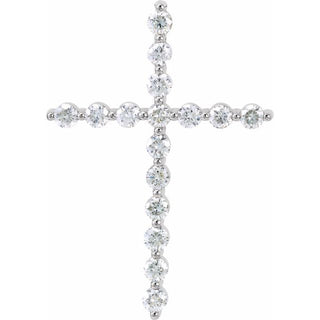 Platinum 5/8 CTW Natural Diamond Cross Pendant