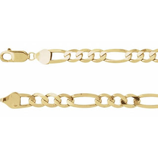 8 Inch Figaro Bracelet 14K Yellow Gold
