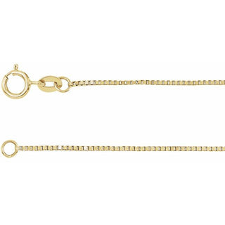 7 Inch Box Bracelet With Spring Ring 14K Yellow Gold