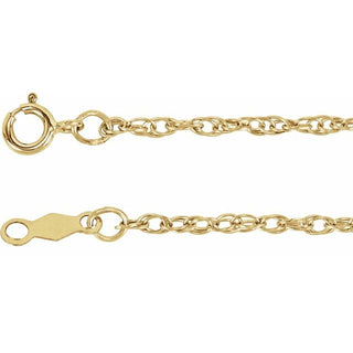 7 Inch 1Mm Rope Chain Bracelet 14K Yellow Gold Ch474 244386 P
