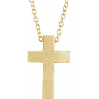 14K Yellow Scroll Cross 16-18" Necklace