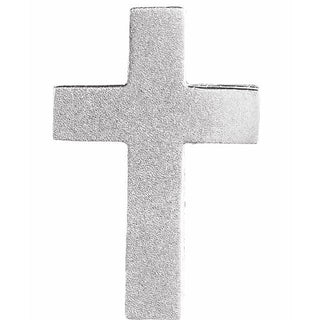 14K White Scroll Cross Pendant