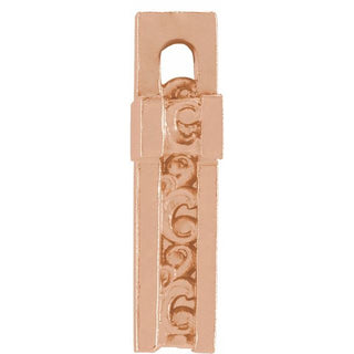 14K Rose Scroll Cross Pendant