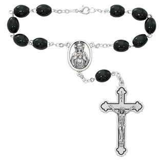 6X8MM Black Auto Rosary