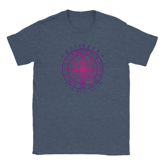 St. Benedict Medal Purple Gradient T-Shirt