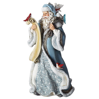 14-Inch Santa With Feathered Friends Figure