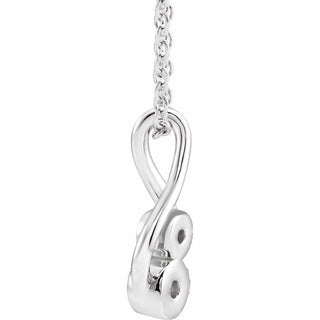 14K White .07 CTW Natural Diamond Hold You Forever 16-18" Necklace