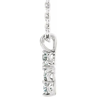 14K White 1/6 CTW Natural Diamond Cross 16-18" Necklace
