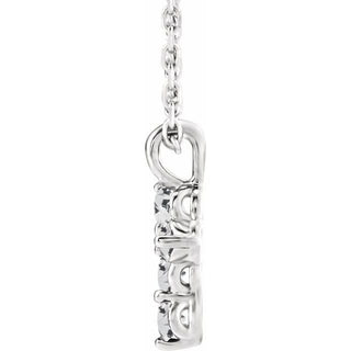 Platinum Natural White Sapphire Cross 16-18" Necklace
