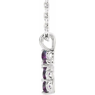 Platinum Natural Alexandrite Cross 16-18" Necklace