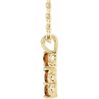 14K Yellow Natural Citrine Cross 16-18" Necklace