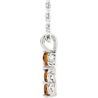 Platinum Natural Citrine Cross 16-18" Necklace