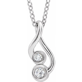Sterling Silver .07 CTW Natural Diamond Hold You Forever 16-18" Necklace