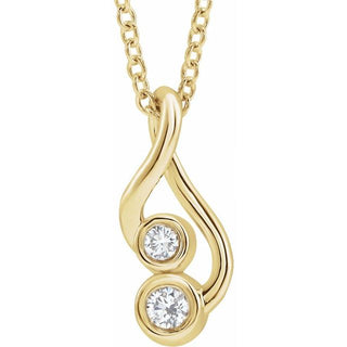 14K Yellow .07 CTW Natural Diamond Hold You Forever 16-18" Necklace