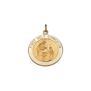 14K Yellow 15 mm First Communion Medal