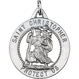 Sterling Silver 33 mm Saint Christopher Medal  