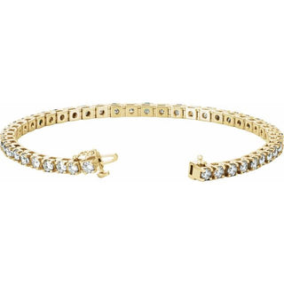14K Yellow 4 3/4 CTW Natural Diamond Line 7" Bracelet