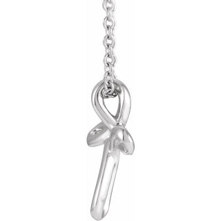 14K White Youth Cross 15" Necklace