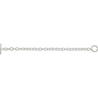 Sterling Silver 7 mm Charm Cable 8" Bracelet