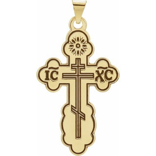 14K Yellow 32x21 mm Orthodox Cross Pendant