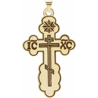 14K Yellow 40x26 mm Orthodox Cross Pendant