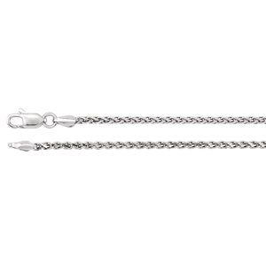 24-inch Diamond Cut Wheat Chain with Lobster Clasp - Sterling Silver