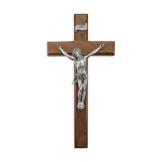 12" Walnut Cross/Antique Pewter Corpus