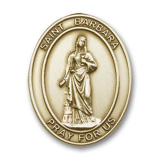 Gold Finish Saint Barbara Visor Clip