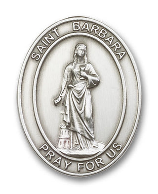 Silver Finish Saint Barbara Visor Clip