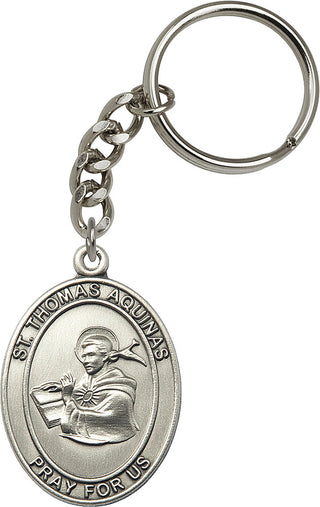 Silver Oxide Saint Christopher Keychain | Engravable