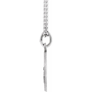 Sterling Silver 11.8 mm Guardian Angel Medal 18" Necklace