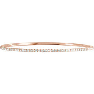 14K Rose 5 CTW Lab-Grown Diamond Stackable Bangle 8" Bracelet