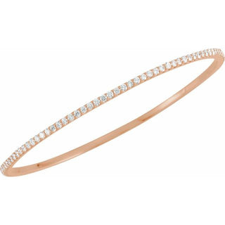 14K Rose 4 CTW Lab-Grown Diamond Stackable Bangle 8" Bracelet