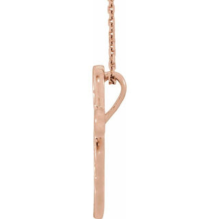 14K Rose .08 CTW Natural Diamond Cross 16-18" Necklace