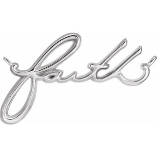 18K White 21.3 mm Faith Necklace Center