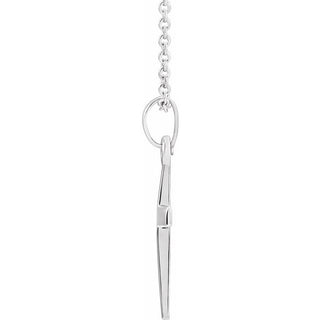 14K White Cross 18" Necklace  