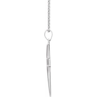 14K White Cross 18" Necklace  