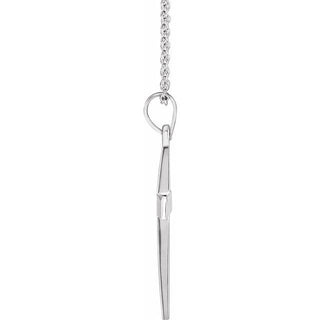 14K White Cross 18" Necklace  